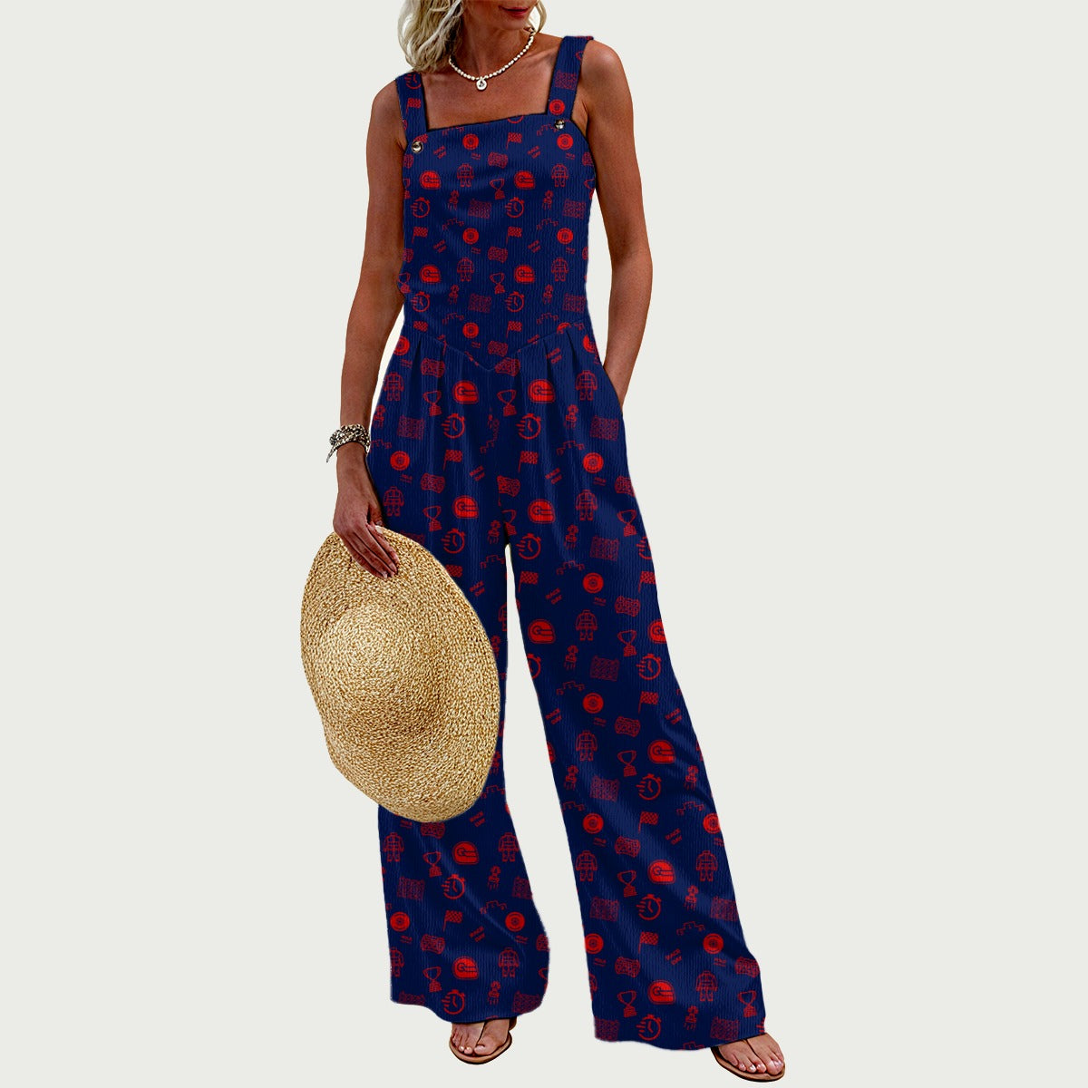 Navy and Red Raceday Jumpsuit