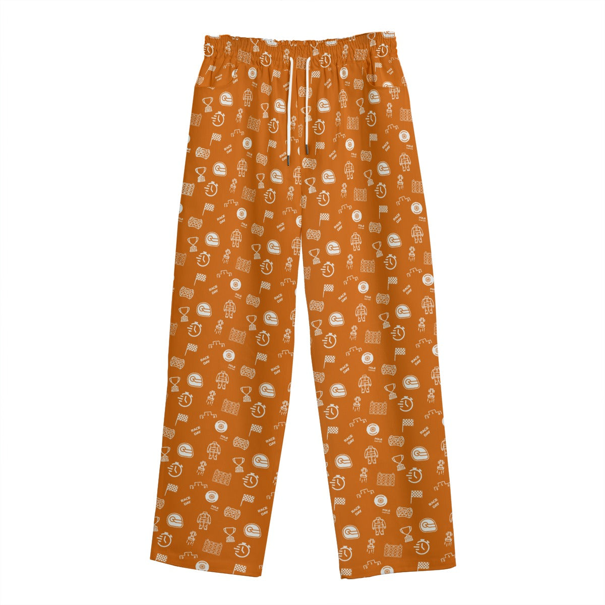 Papaya and White Track Side Pants
