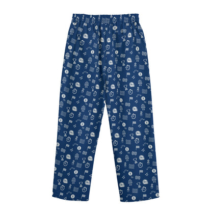 Blue and White Track Side Pants