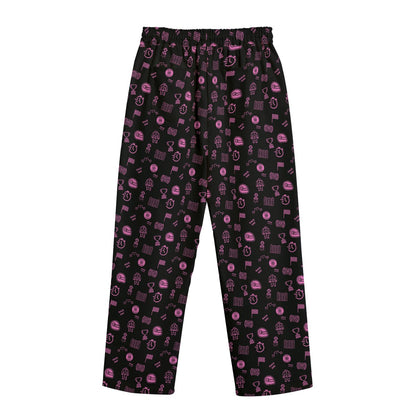 Black and Pink Track Side Pants