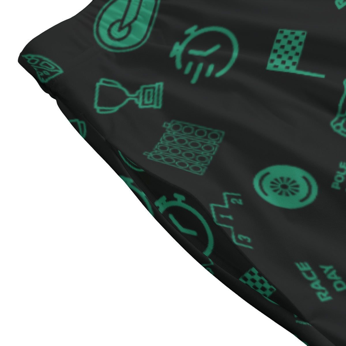 Black and Green Trackside Midi Skirt