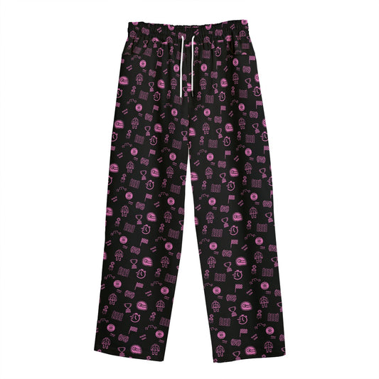 Black and Pink Track Side Pants