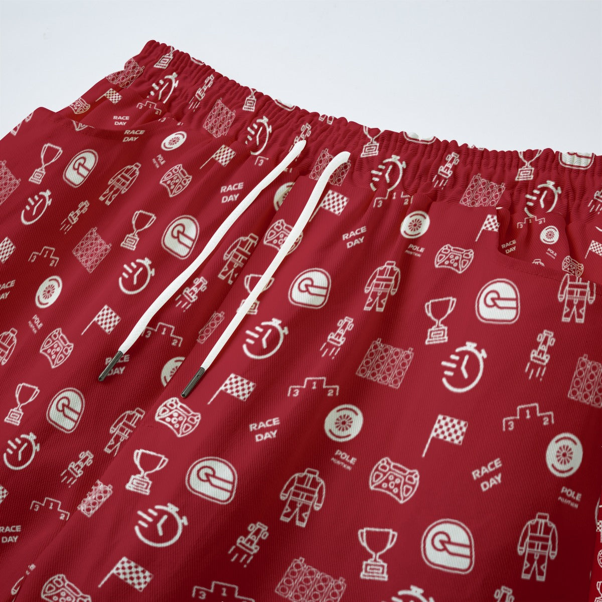 Red and White Track Side Pants
