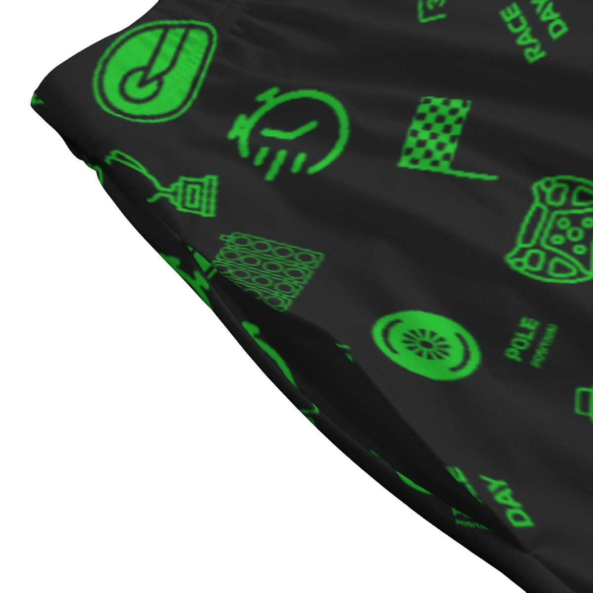 Black and Neon Green Trackside Midi Skirt