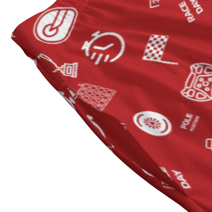 Red and White Trackside Midi Skirt