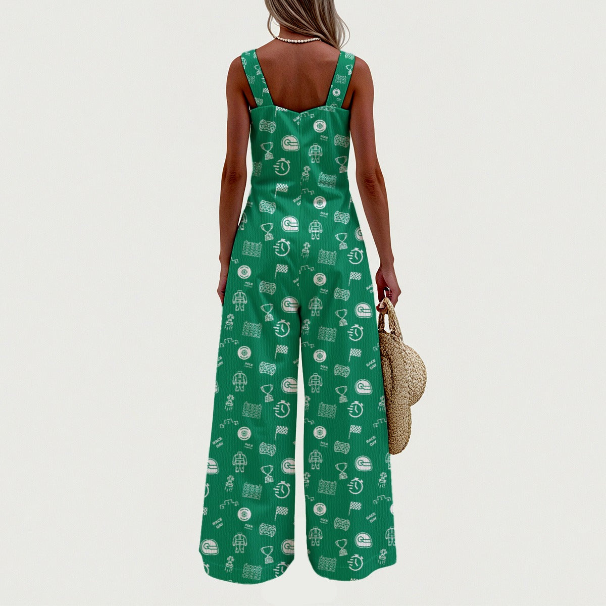 Green and White Raceday Jumpsuit