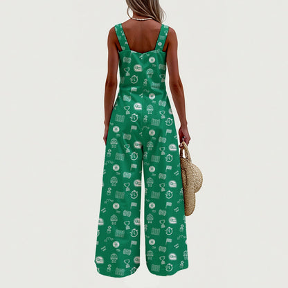Green and White Raceday Jumpsuit