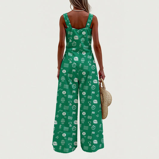 Green and White Raceday Jumpsuit