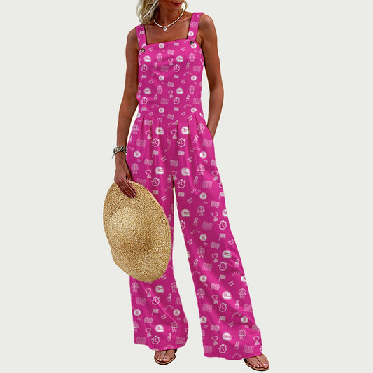 Pink and White Raceday Jumpsuit