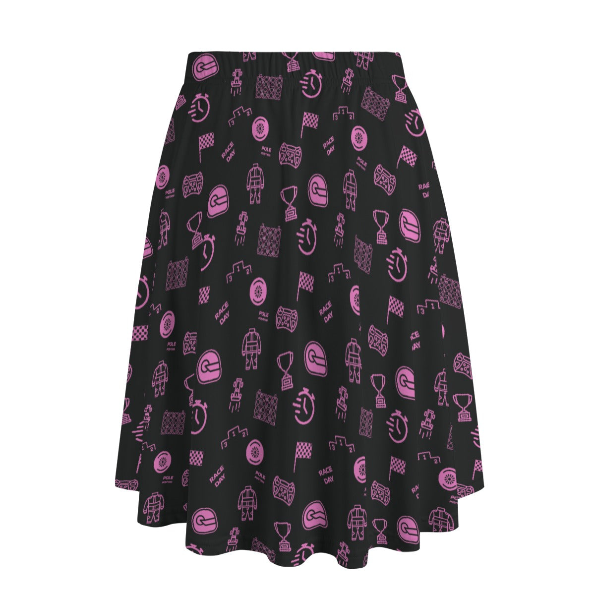 Black and Pink Trackside Midi Skirt