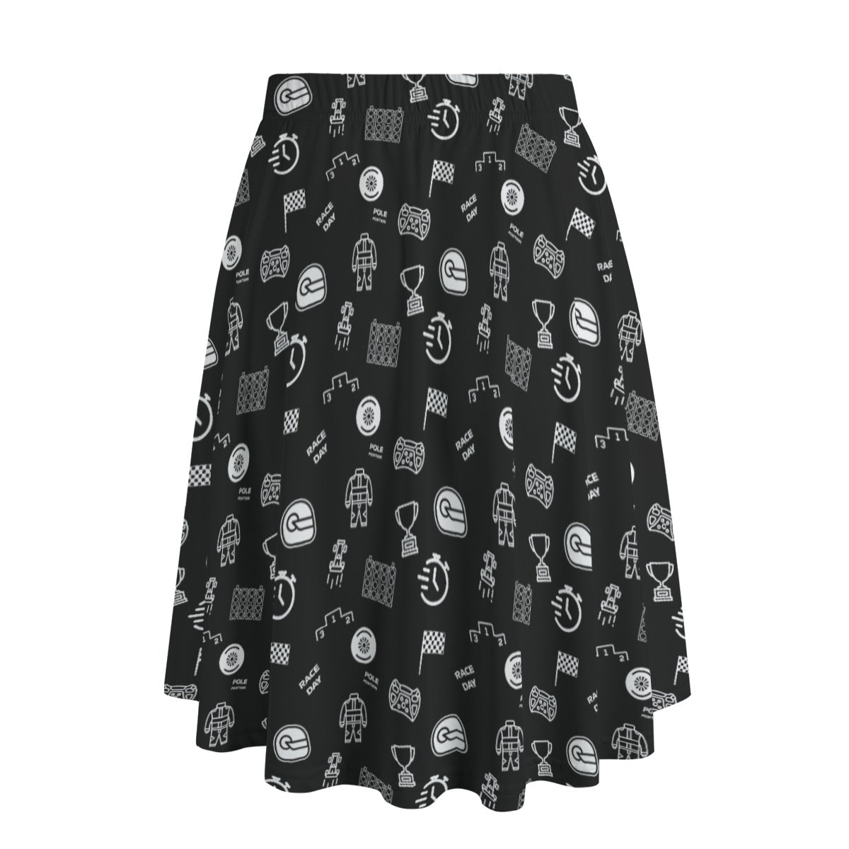 Black and White Trackside Midi Skirt