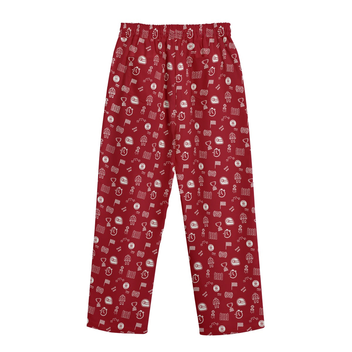Red and White Track Side Pants