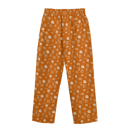 Papaya and White Track Side Pants