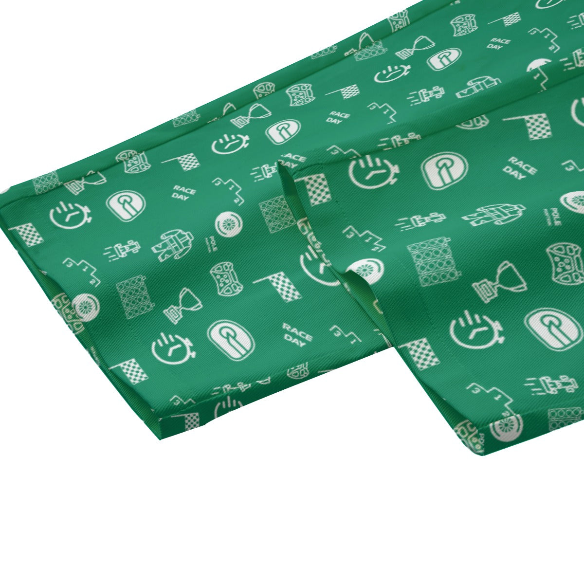 Green and White Track Side Pants