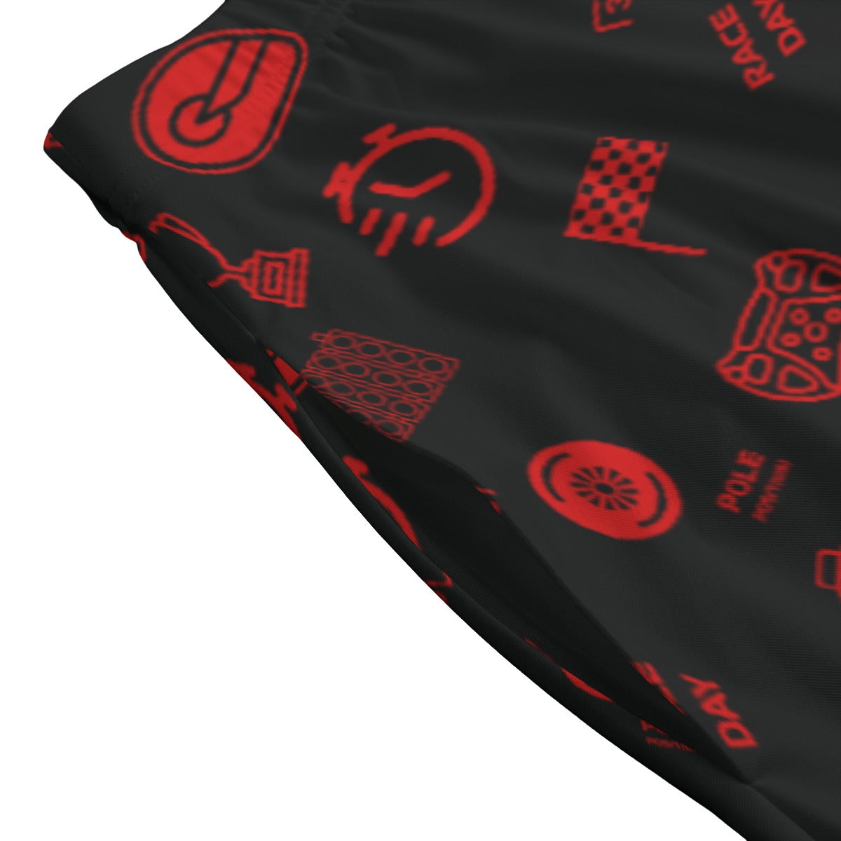 Black and Red Trackside Midi Skirt