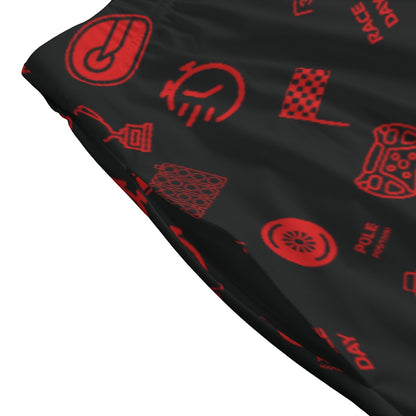 Black and Red Trackside Midi Skirt