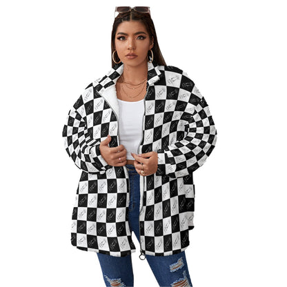 Makeup and Motorsports Fleece Coat With Zipper Closure