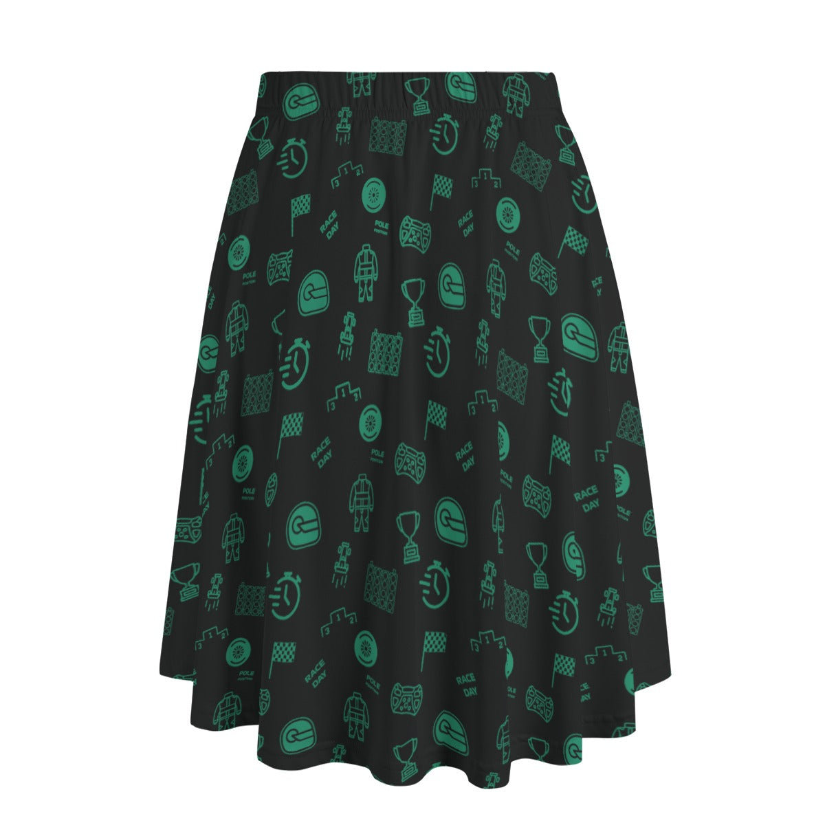 Black and Green Trackside Midi Skirt