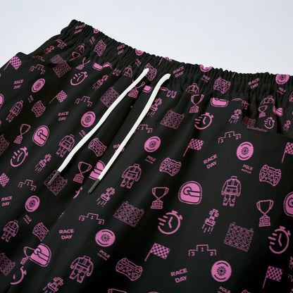 Black and Pink Track Side Pants