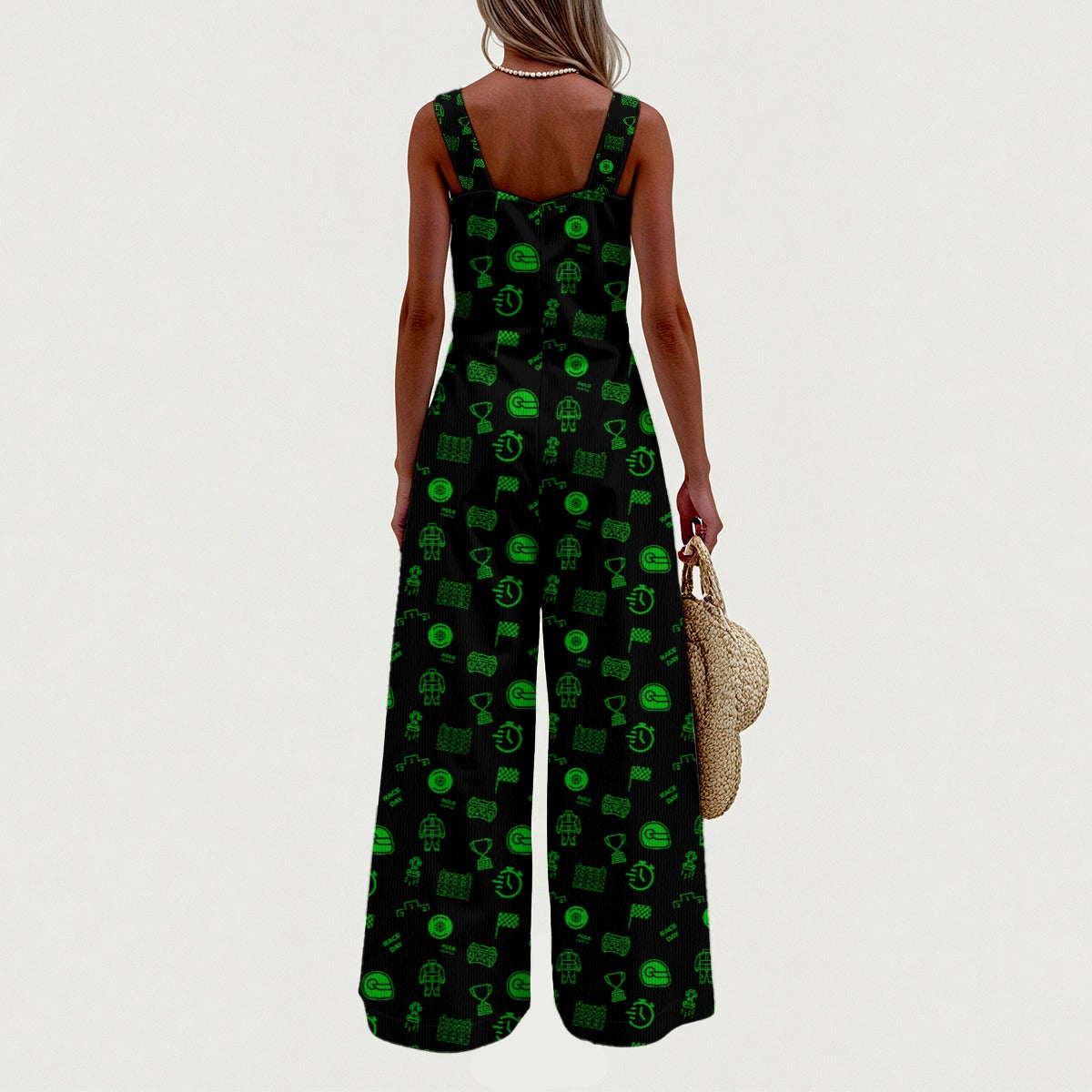Black and Neon Green Raceday Jumpsuit