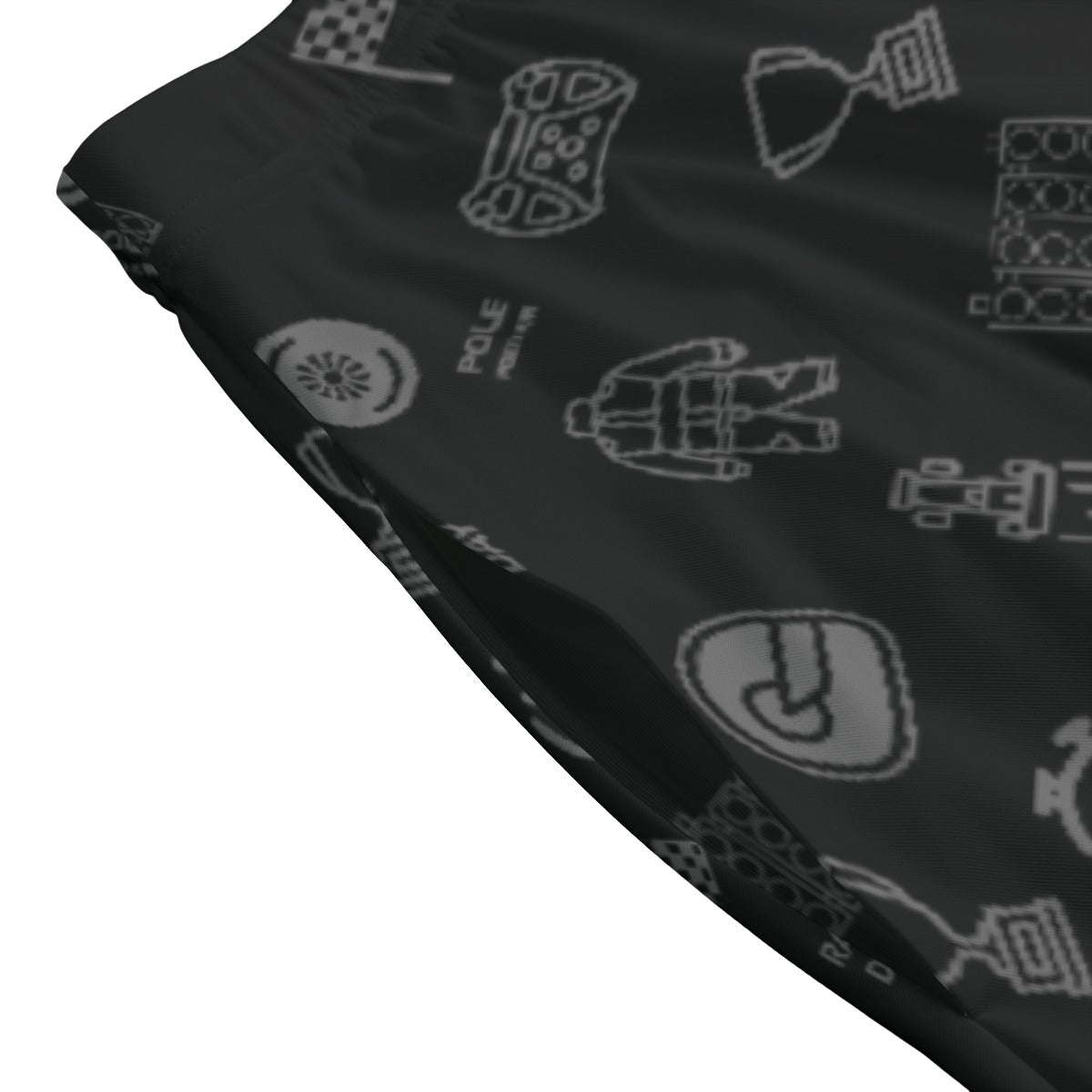 Black and Gray Trackside Midi Skirt