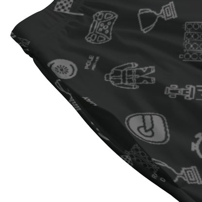 Black and Gray Trackside Midi Skirt