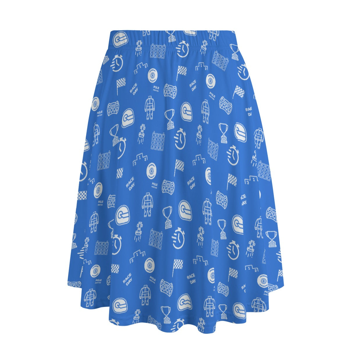 Powder Blue and White Trackside Midi Skirt