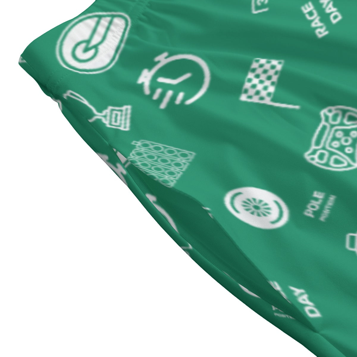 Green and White Trackside Midi Skirt