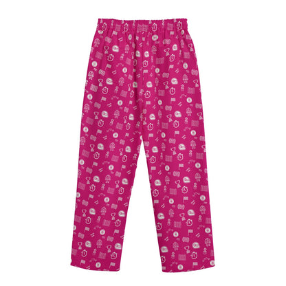 Pink and White Track Side Pants