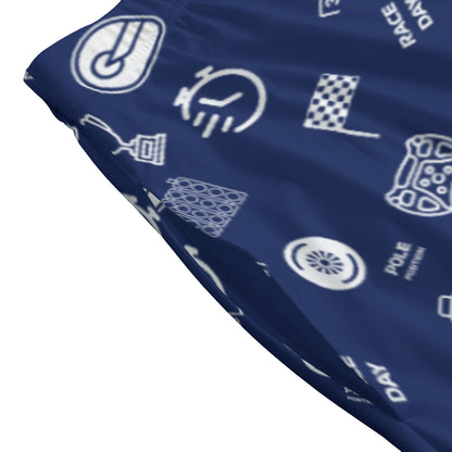 Navy and White Trackside Midi Skirt