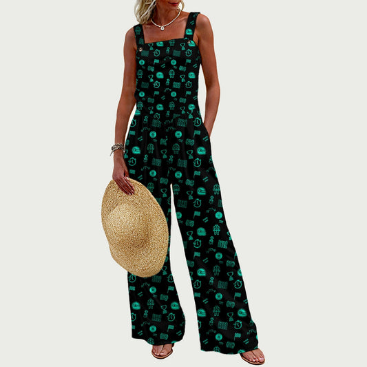 Black and Teal Raceday Jumpsuit