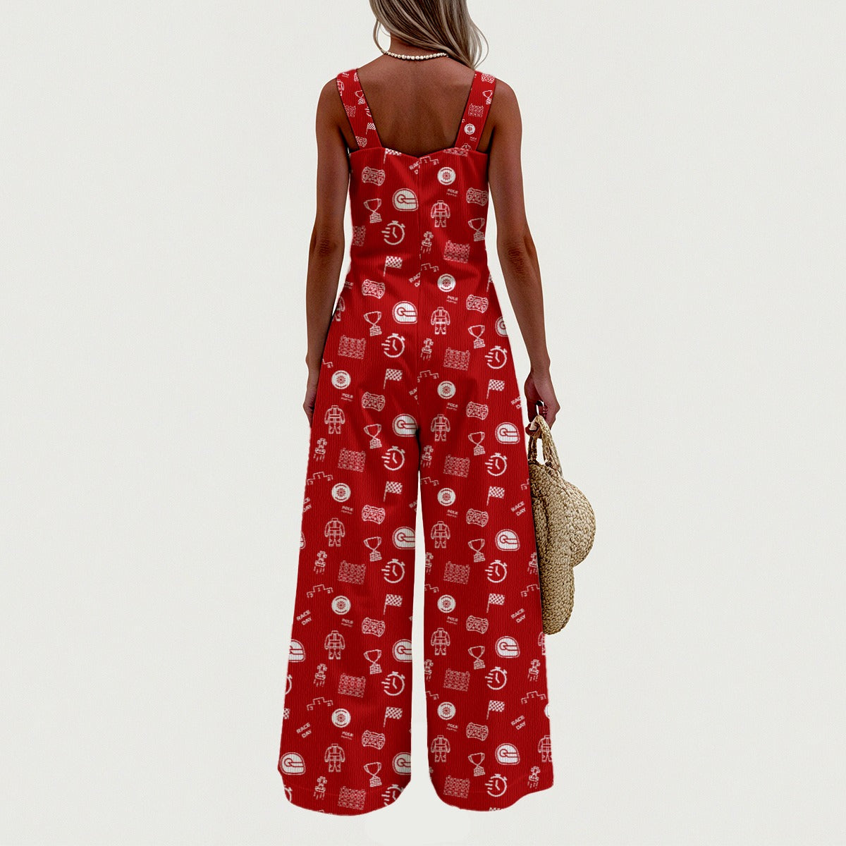 Red and White Raceday Jumpsuit