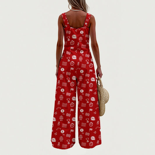 Red and White Raceday Jumpsuit