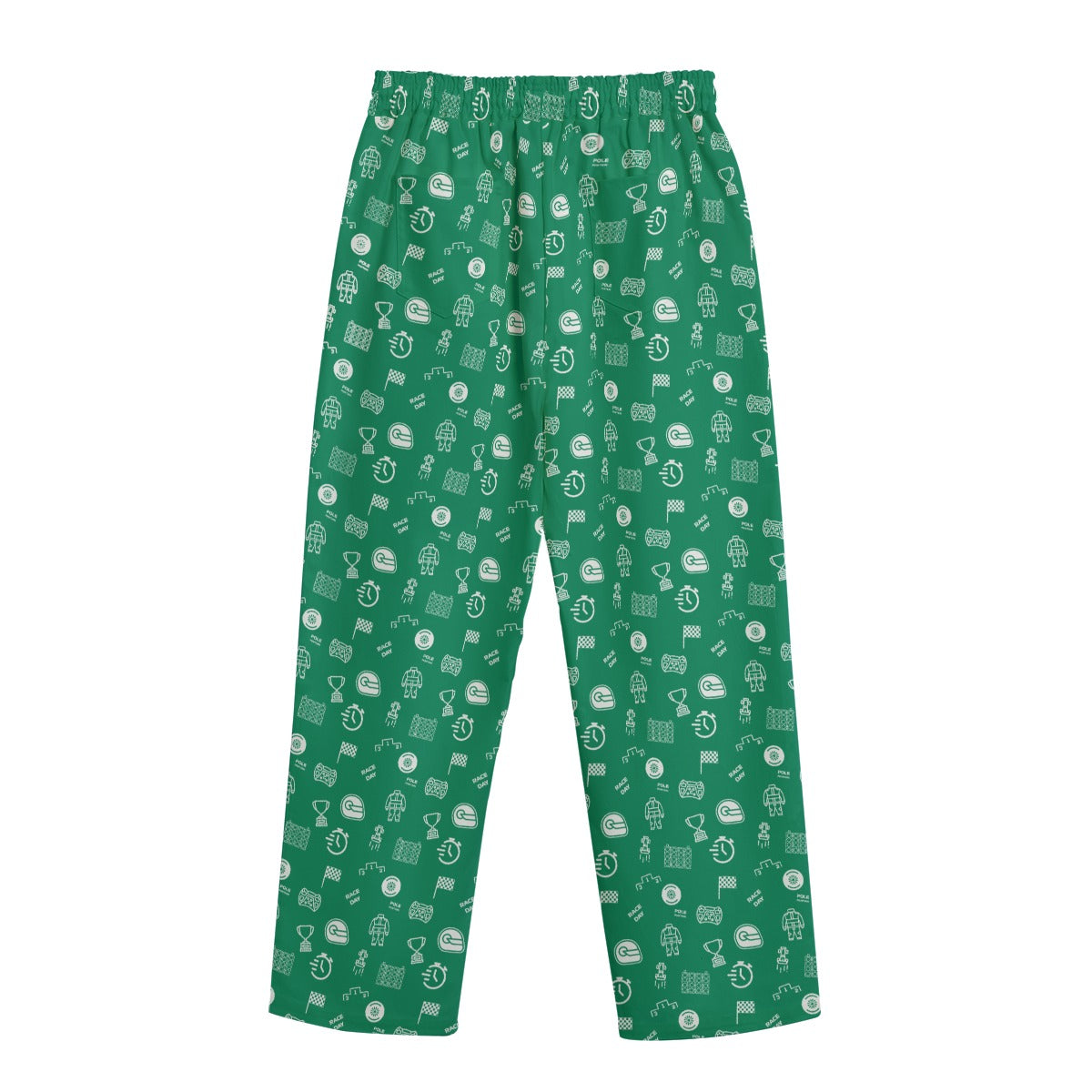Green and White Track Side Pants