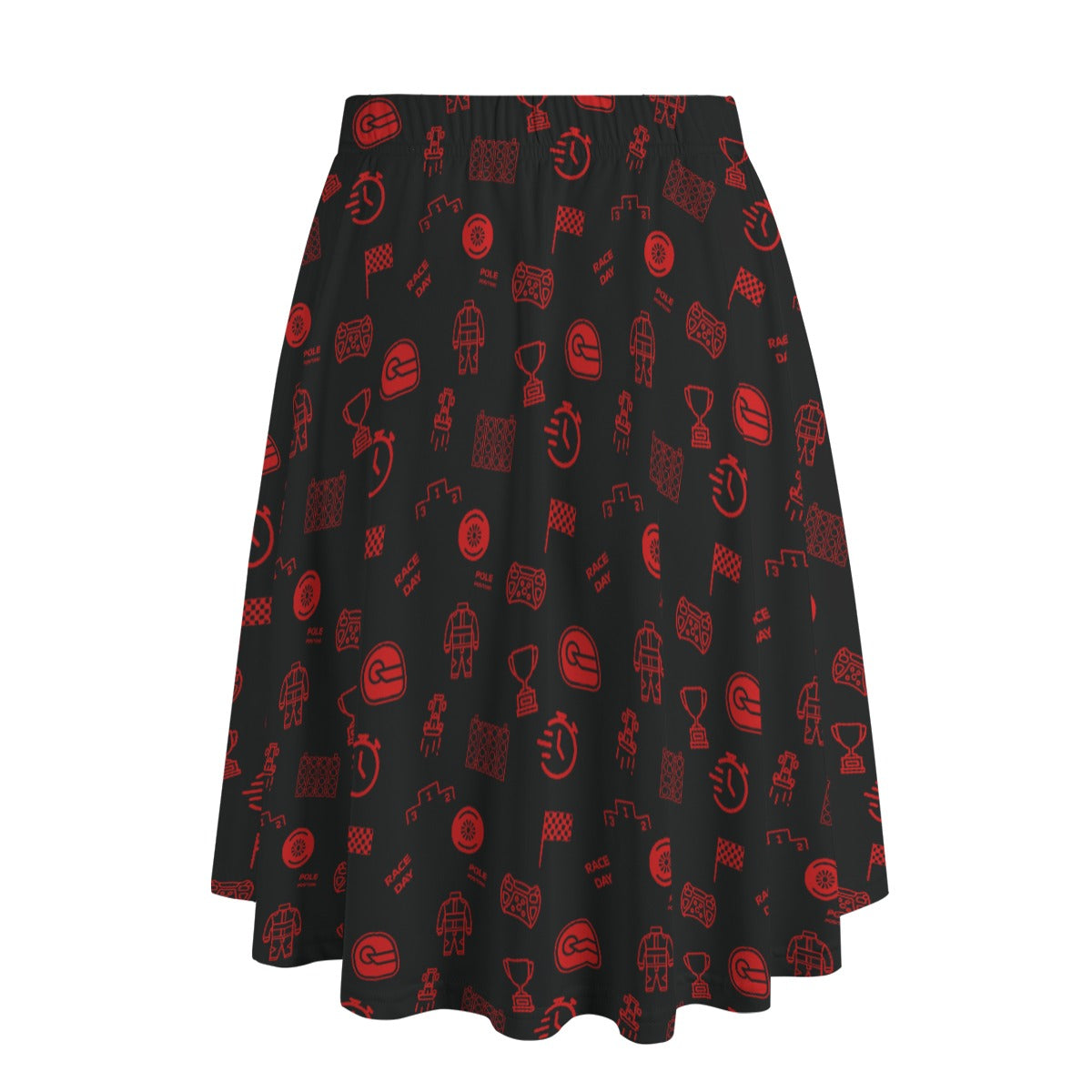 Black and Red Trackside Midi Skirt