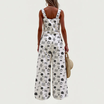 White and Black Raceday Jumpsuit