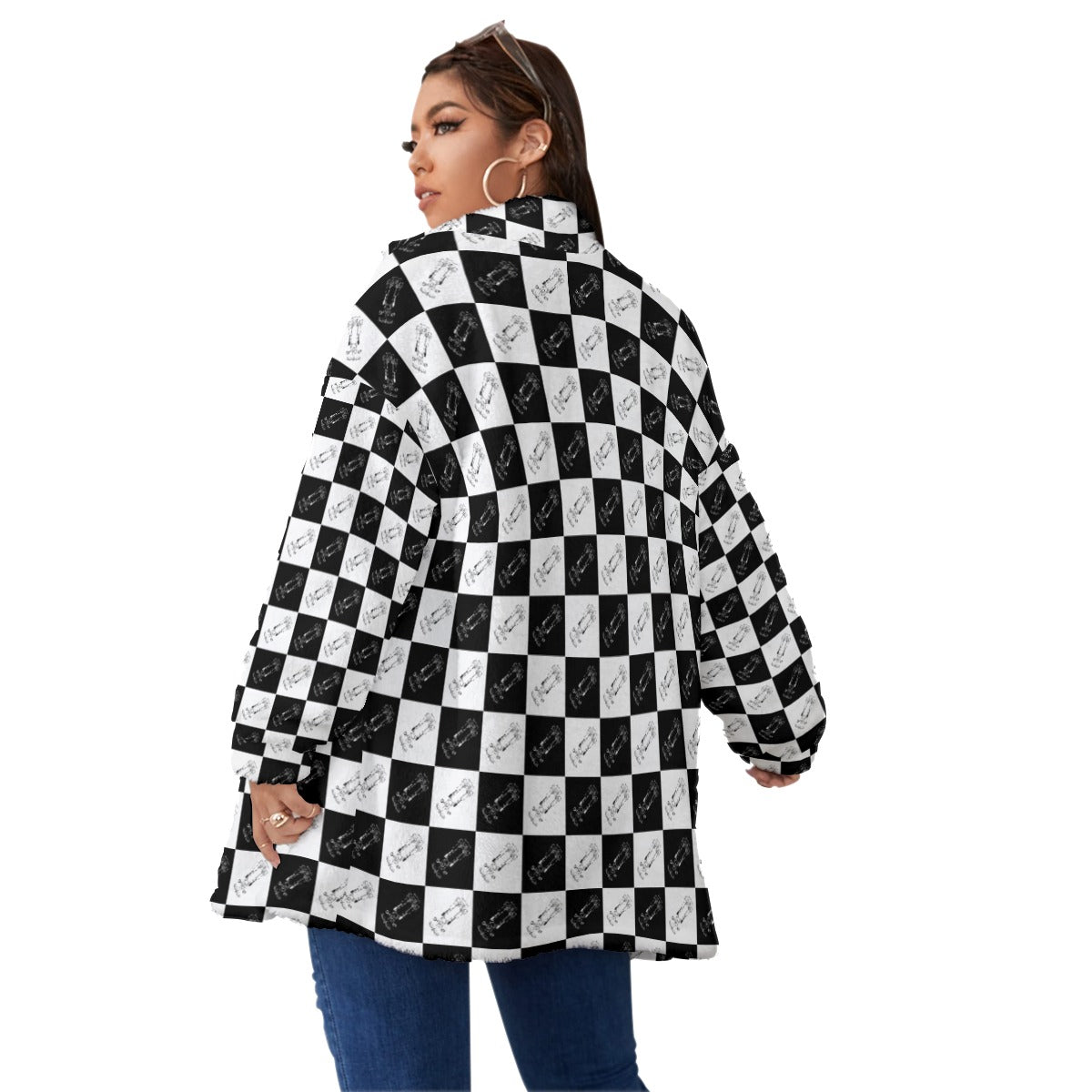Makeup and Motorsports Fleece Coat With Zipper Closure