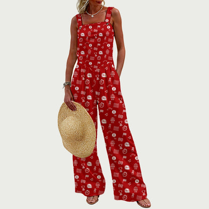 Red and White Raceday Jumpsuit