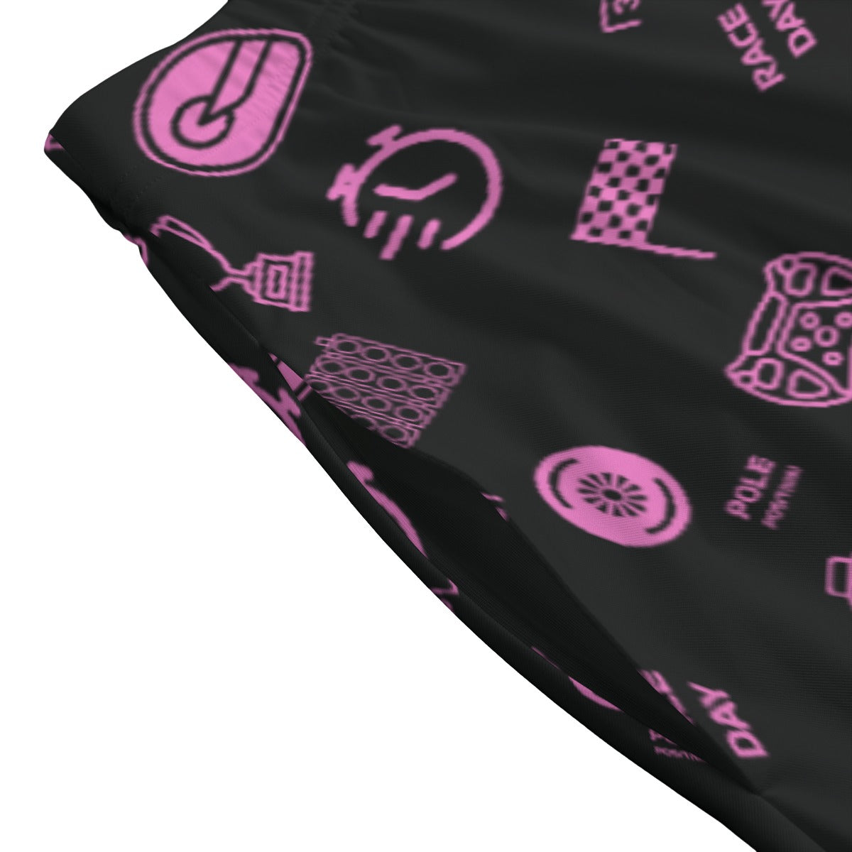 Black and Pink Trackside Midi Skirt