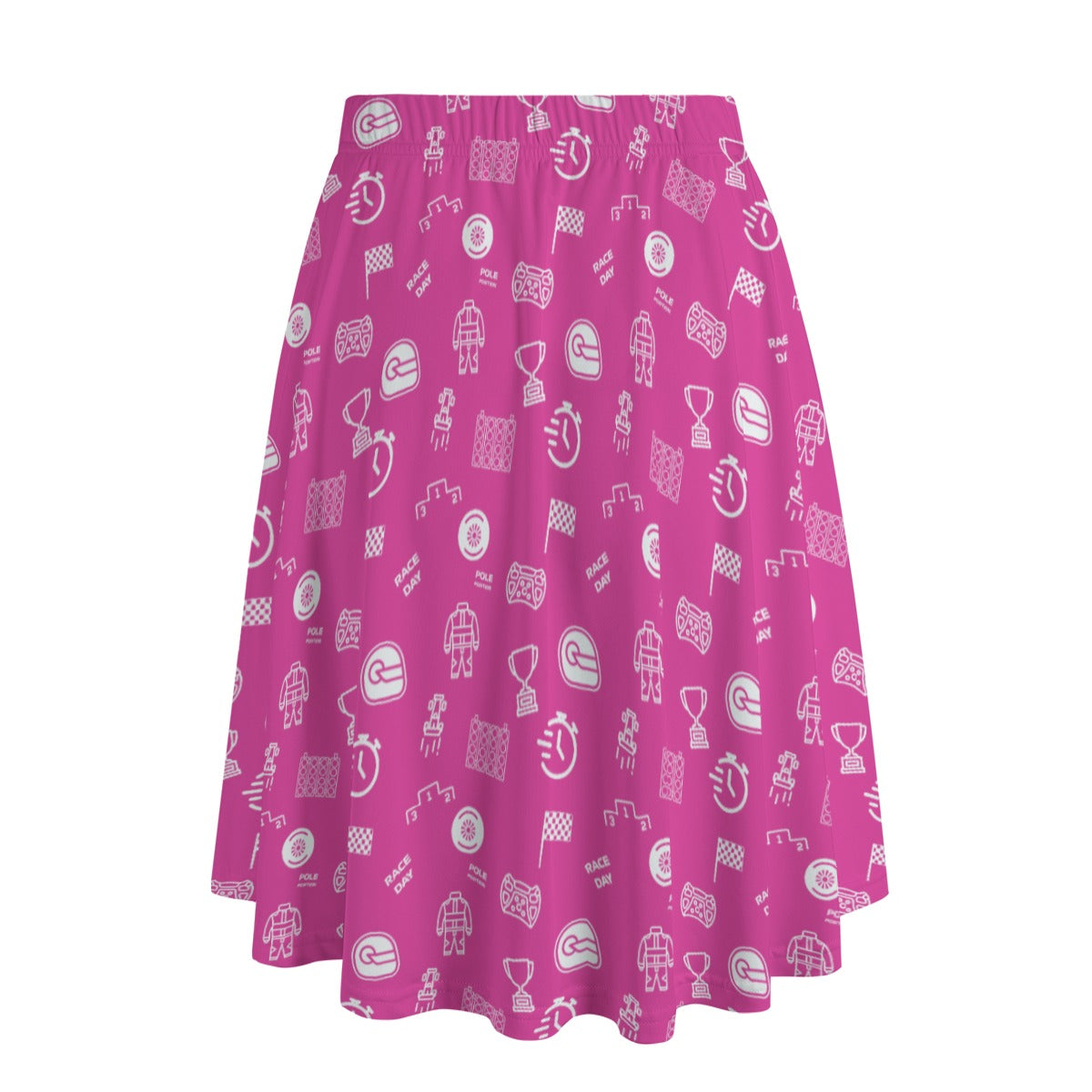 Pink and White Trackside Midi Skirt