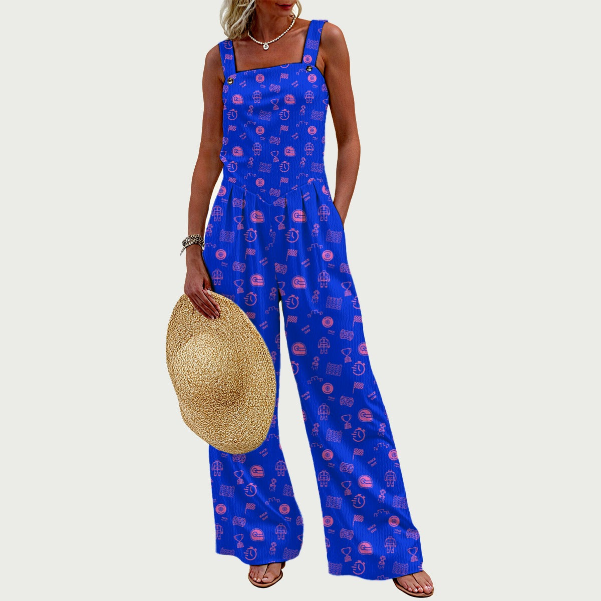 Blue and Pink Raceday Jumpsuit