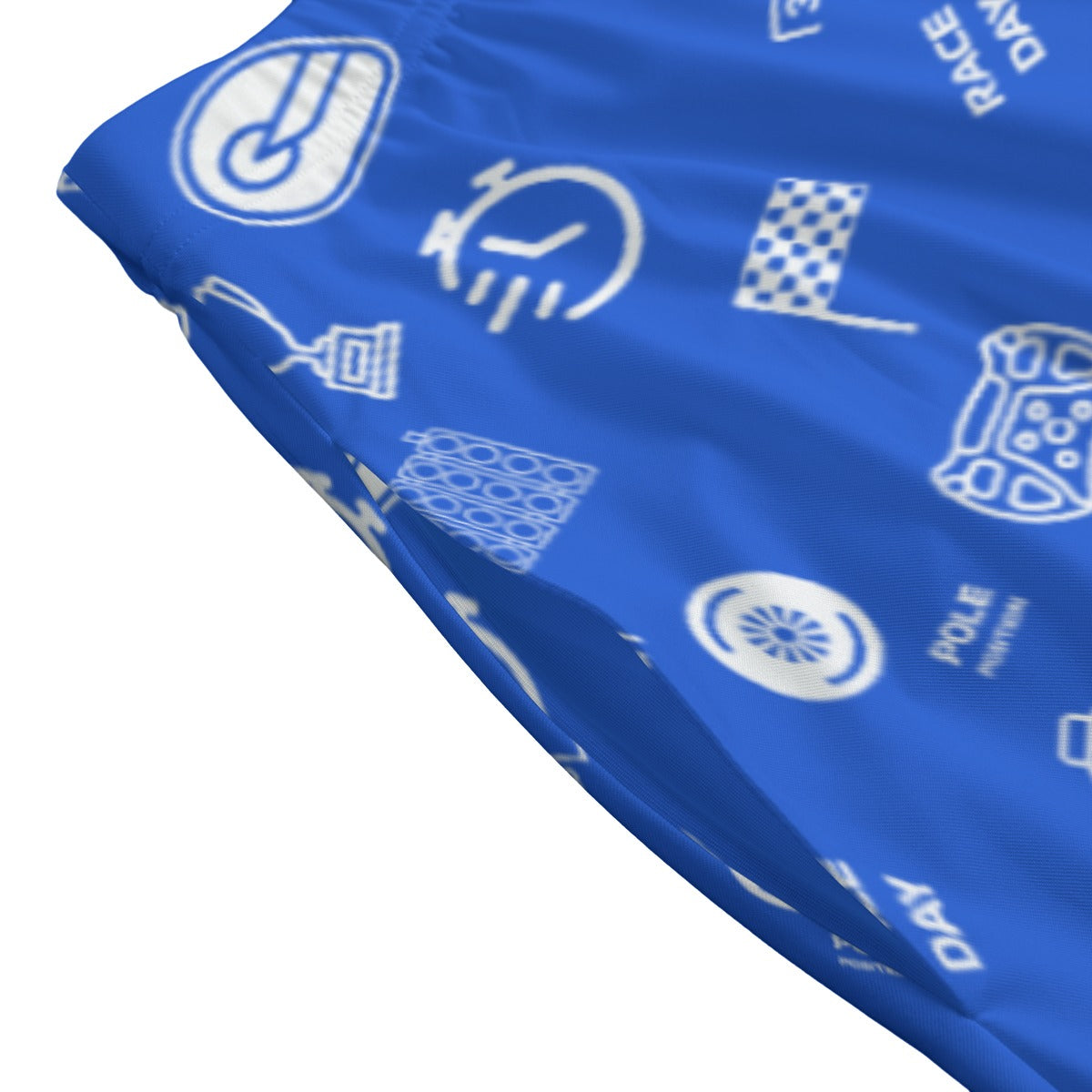 Medium Blue and White Trackside Midi Skirt