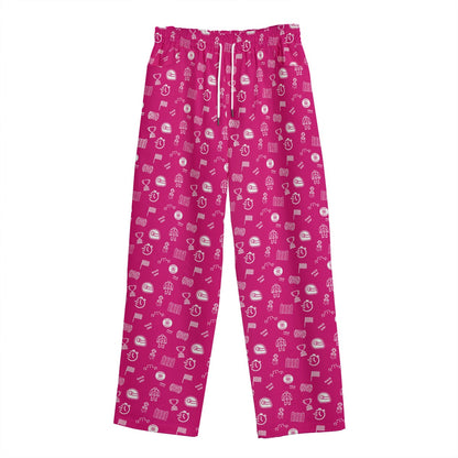 Pink and White Track Side Pants